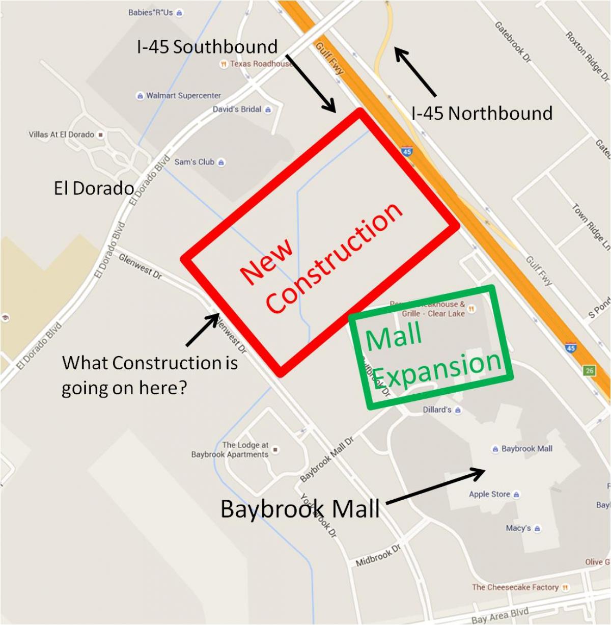 mapa Baybrook mall