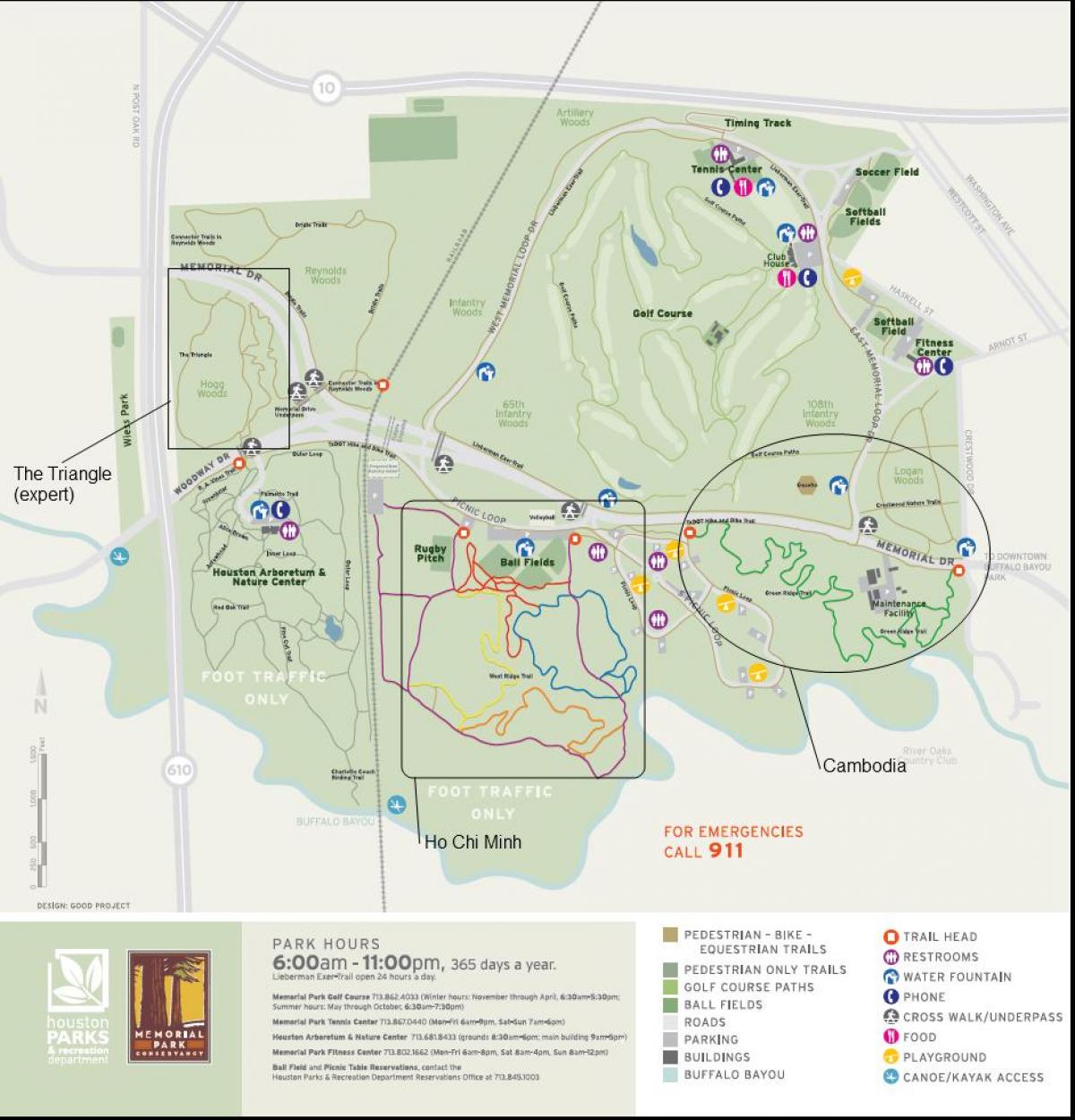 mapa Memorial park Houston