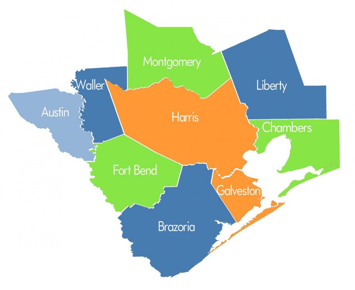 kraj mapu Houston