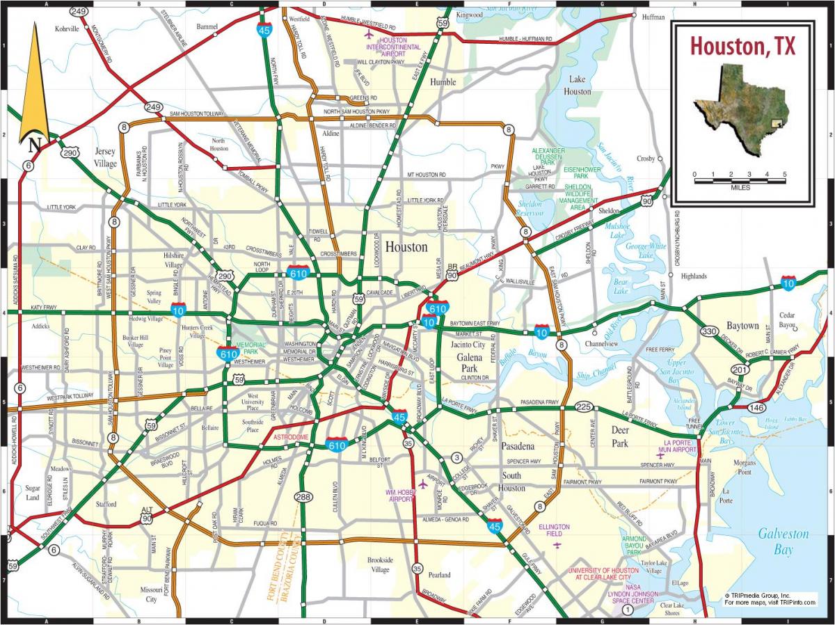 mesto Houston mapu