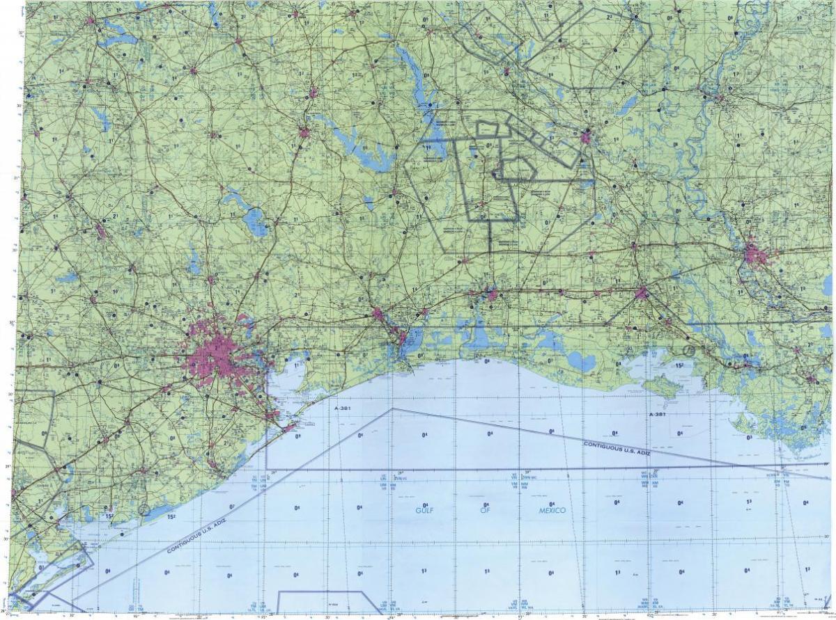 topografické mapy z Houston