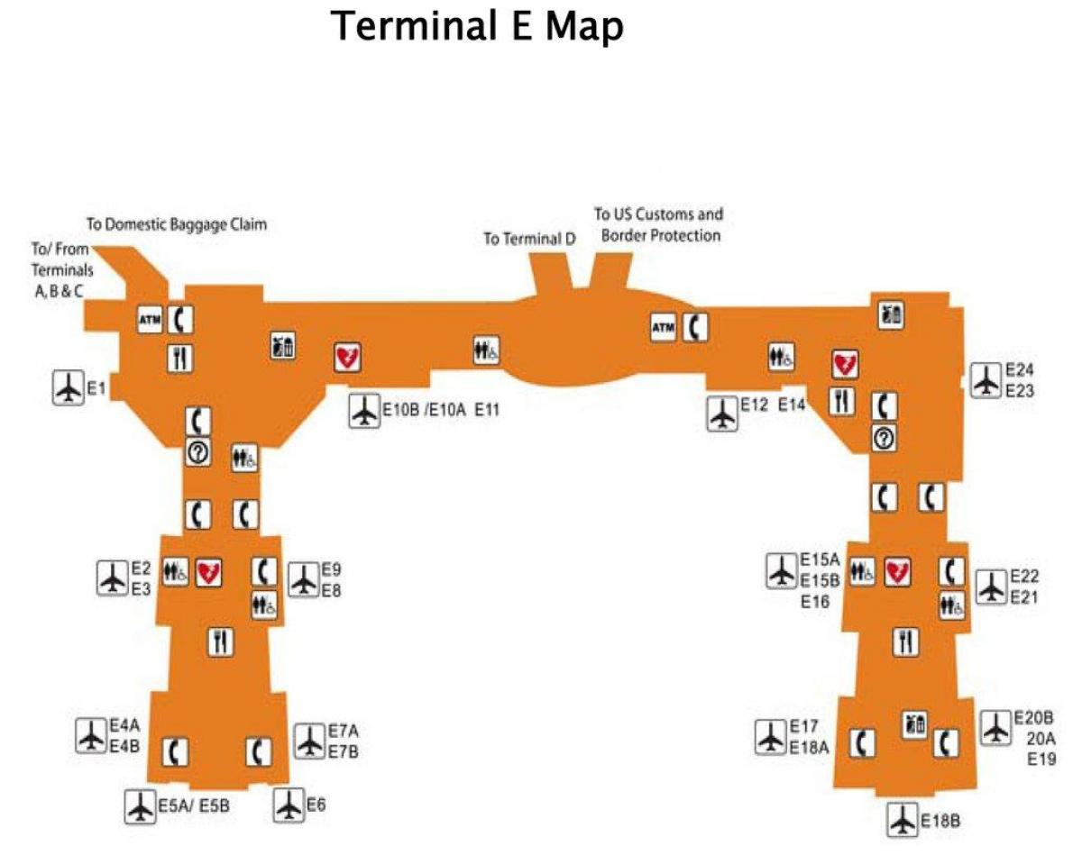 Houston airport terminal e mape