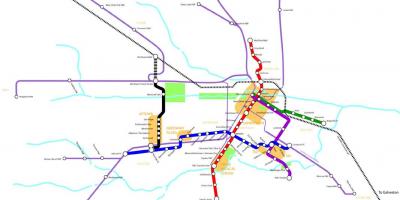 Metro rail Houston mapu