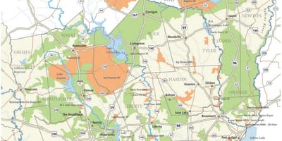 Mapa sam Houston národné lesnícke